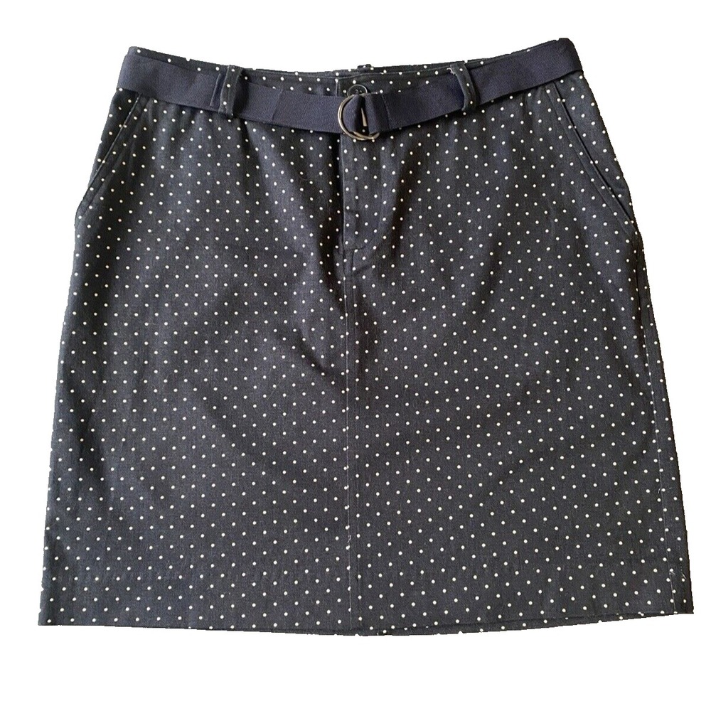 Chaps Womens Navy Blue Polka Dot Skirt Size 4